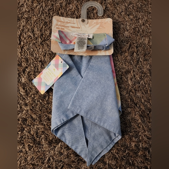 Tommy Bahama Two Pack Cotton Multicolor Pet Bandana NEW - Picture 2 of 3
